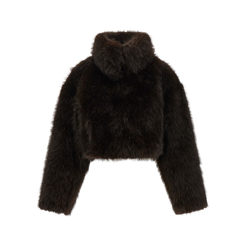 Eco-fur short jacket