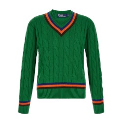 V-knit with cable pattern