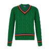 V-knit with cable pattern