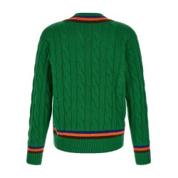 V-knit with cable pattern