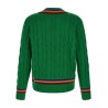 V-knit with cable pattern