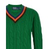 V-knit with cable pattern