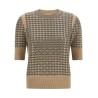 Check knit with crystals