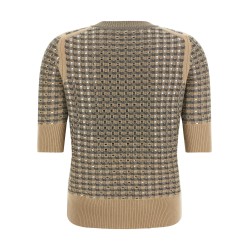 Check knit with crystals