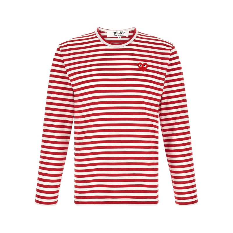 Striped T-Shirt With Heart Patch