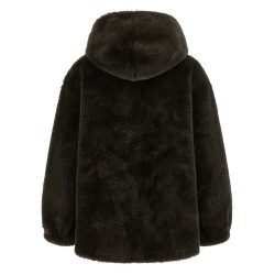 Eco-fur hooded jacket