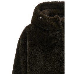 Eco-fur hooded jacket