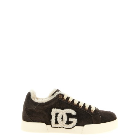 Shearling low.top sneakers