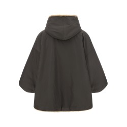 Reversible cape with hood