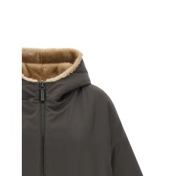 Reversible cape with hood