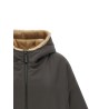 Reversible cape with hood