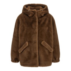 Eco-fur hooded jacket