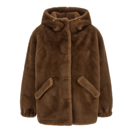 Eco-fur hooded jacket