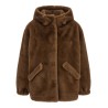 Eco-fur hooded jacket