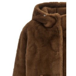 Eco-fur hooded jacket