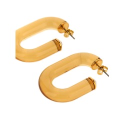 'Bo Resine' earrings with crystal detail
