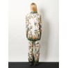 Linen and viscose shirt with floral pattern