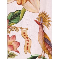 Linen and viscose shirt with floral pattern