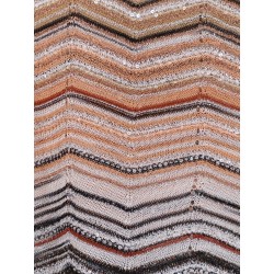 Viscose tank top with laminated chevron pattern
