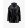 Leather jacket with adjustable drawstring waist