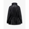 Leather jacket with adjustable drawstring waist