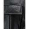 Leather jacket with adjustable drawstring waist
