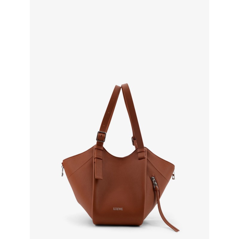 Hammock Flip leather handbag with front lettering logo
