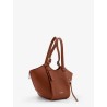 Hammock Flip leather handbag with front lettering logo