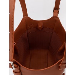 Hammock Flip leather handbag with front lettering logo