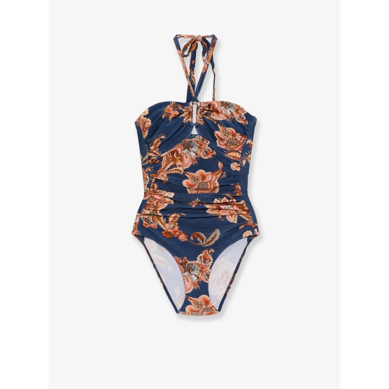 Aster nylon one piece swimsuit with paisley print