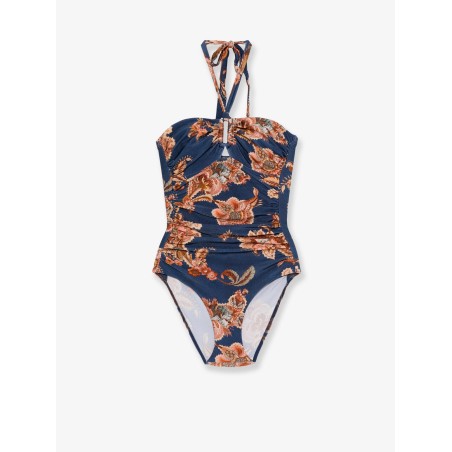Aster nylon one piece swimsuit with paisley print