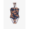 Aster nylon one piece swimsuit with paisley print