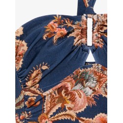 Aster nylon one piece swimsuit with paisley print