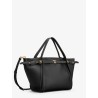 Hammered laeather tote bag