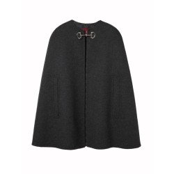WOOL AND SILK CAPE WITH CLAMP