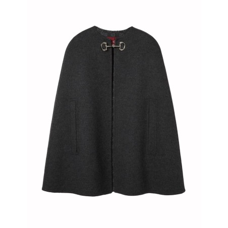 WOOL AND SILK CAPE WITH CLAMP