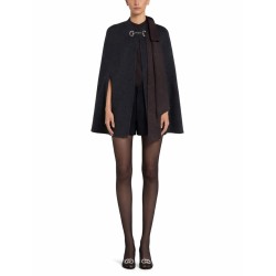 WOOL AND SILK CAPE WITH CLAMP