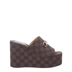 FABRIC WEDGE SANDAL "GG"