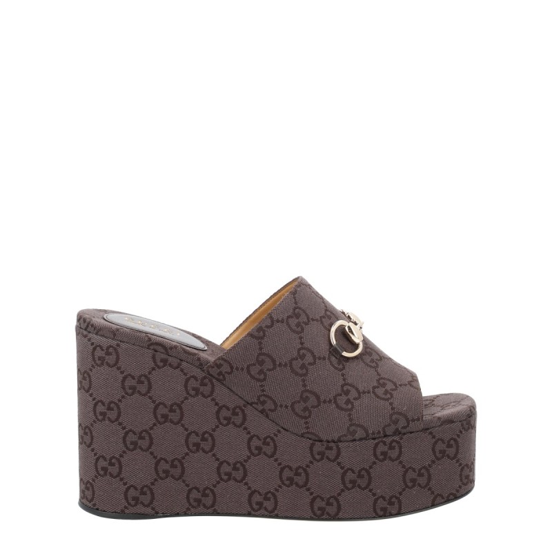 FABRIC WEDGE SANDAL "GG"