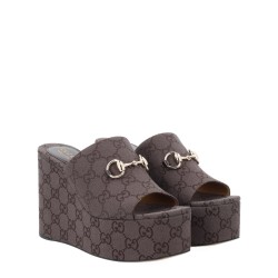 FABRIC WEDGE SANDAL "GG"