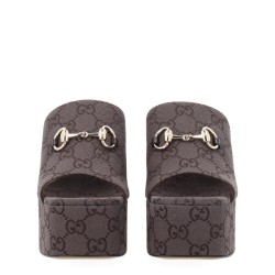 FABRIC WEDGE SANDAL "GG"