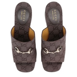 FABRIC WEDGE SANDAL "GG"