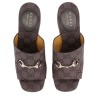 FABRIC WEDGE SANDAL "GG"