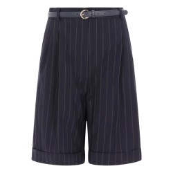 WOOL BERMUDA SHORTS WITH BELT