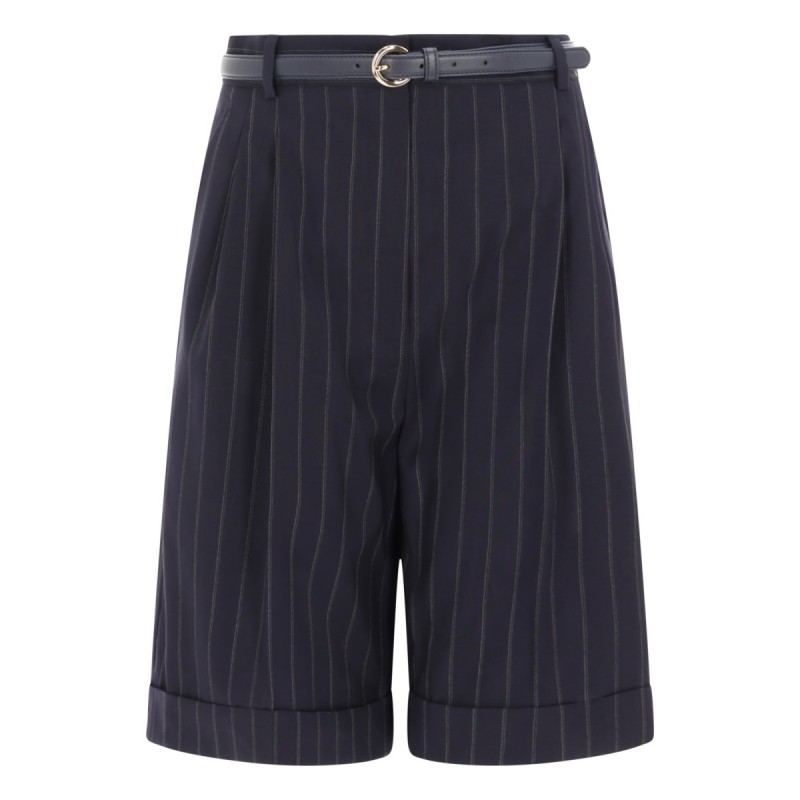 WOOL BERMUDA SHORTS WITH BELT