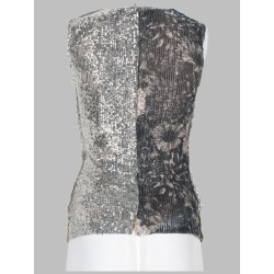 TOP FLOREALE CON PAILLETTES