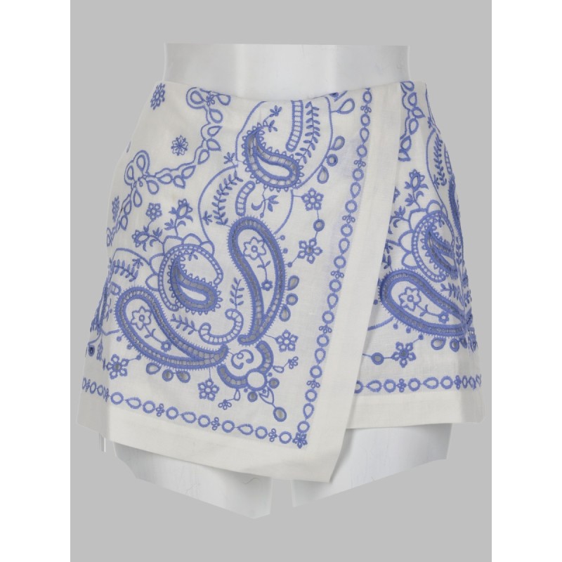 SKORT IN LINO CON RICAMO
