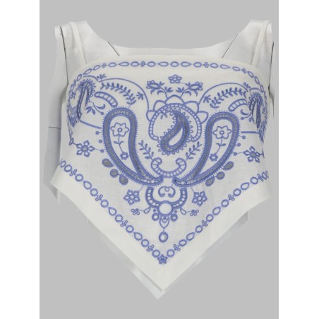 TOP IN LINO CON RICAMO