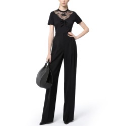 T-SHIRT WITH BOW AND LACE INSERTS