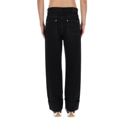 JEANS WITH FOLDED HEM